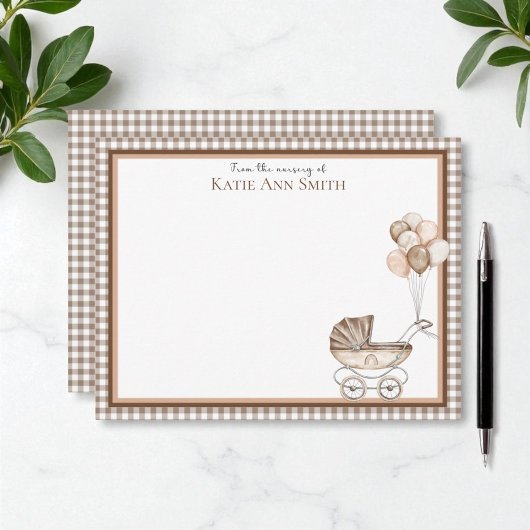 ニュートラル赤ちゃんシャワーありがとうノートカード ノートカード