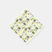 ニュートラル赤ちゃんシャワーパターン スタンダードカクテルナプキン (角)