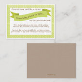 ニュートラル赤ちゃんシャワーブック挿入リクエストカードグリーン エンクロージャーカード (正面/裏面)