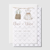 ニュートラル赤ん坊の服スペインの性リビール ベラム紙招待状 (オフセット (招待状))