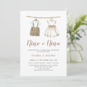 ニュートラル赤ん坊の服スペインの性リビール 招待状 (スタンド正面)