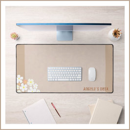 ニュートラル赤面ベージュオンモットル淡い色のタン デスクマット