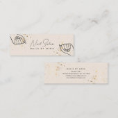 ニュートラル金ゴールドスペックスハンドネイルサロン スキニー名刺 (正面/裏面)