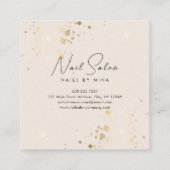 ニュートラル金ゴールドスペックスハンドネイルサロン スクエア名刺 (裏面)