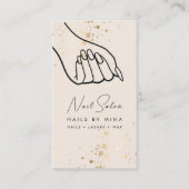 ニュートラル金ゴールドスペックスハンドネイルサロン 名刺 (正面)