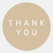 ニュートラル金ゴールドミニマリストありがとうパッケージラベル ラウンドシール (正面)