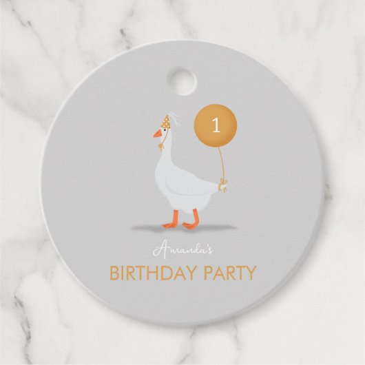 ニュートラル間抜けグース1st誕生日パーティー フェイバータグ (正面)
