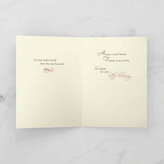 ニュートラル養子縁組おめでとう黄色、宗教的 カード (内部)