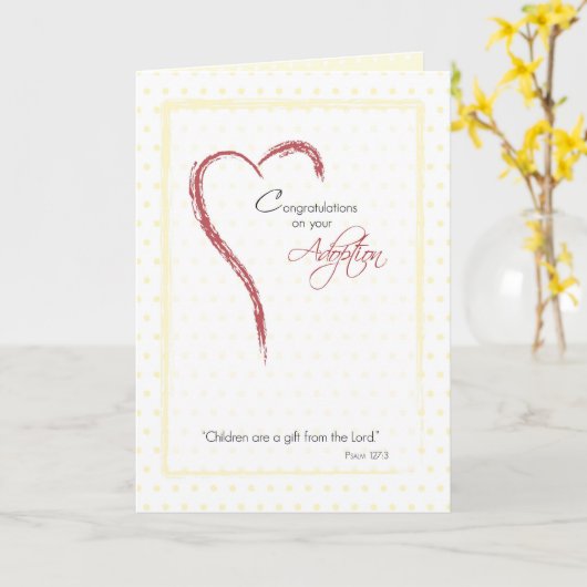 ニュートラル養子縁組おめでとう黄色、宗教的 カード (黄色い花)