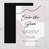 ニュートラル アブストラクト ウォーターカラー セーブザデート (正面/裏面)