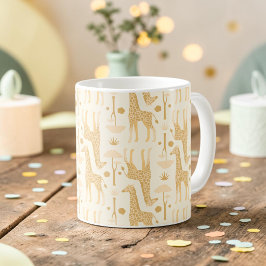 ニュートラル イエロー キリン サファリ ボホ柄 コーヒーマグカップ