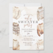 ニュートラル ウォーターカラー ダサいスウェーター パーティー 招待状 (正面)