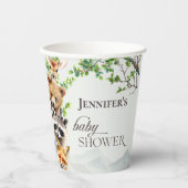 ニュートラル ウッドランド ワイルドライフ ベイビー シャワー パーティー ドリンク 紙コップ (正面)