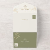 ニュートラル オリーブ グリーン ウェディング オールインワン 招待状 (外側)