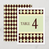 ニュートラル グリーン イエロー アーガイル テーブル ナンバー カード (正面/裏面)