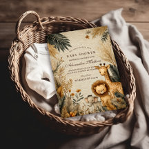 ニュートラル サファリ ウッドランド ベイビー シャワー