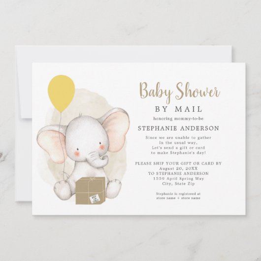 ニュートラル・ジェンダー・エレファントベビージャーバイメール 招待状 (正面)