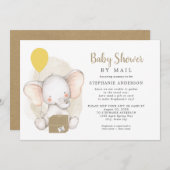 ニュートラル・ジェンダー・エレファントベビージャーバイメール 招待状 (正面/裏面)
