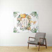 ニュートラル ジャングル サファリ 動物 ベビーシャワー ワイルド ワン タペストリー (インサイチュ(横))