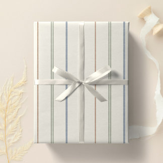 ニュートラル ストライプ柄 ボヘミアン 大地 風合い モダン ミニマル ラッピングペーパー