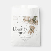 ニュートラル テディベア ベビーシャワー お礼袋 フェイバーバッグ (正面)