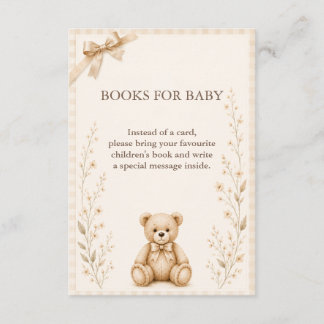 ニュートラル テディベア ベビーシャワー Books for Baby カード