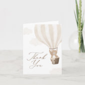ニュートラル テディベア ホットエアバルーン ベビーシャワー サンキューカード (正面)