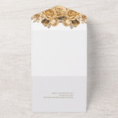 ニュートラル フラワー ブーケ - ホワイト ウェディング オールインワン招待状 (外側)