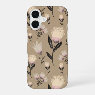 ニュートラル フラワー iPhone カー'ス | ソフト ブルッシュ モダン ボタニカル 16ケース
