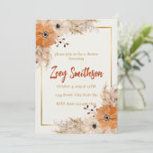 ニュートラル フローラル ブライダル or ベイビーシャワー カード (スタンド正面)