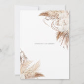 ニュートラル ブラウン ボヘミア 水彩 フラワー 招待状 (裏面)