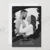 ニュートラル ブラック ホワイト セーブ・ザ・デート モダン ユニーク (正面)