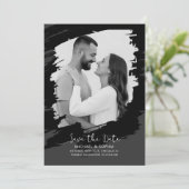 ニュートラル ブラック ホワイト セーブ・ザ・デート モダン ユニーク (スタンド正面)