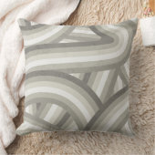 ニュートラル/ベージュレトロレインボーストライプパターン クッション (ブランケット)