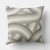 ニュートラル/ベージュレトロレインボーストライプパターン クッション (裏面)