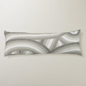 ニュートラル/ベージュレトロレインボーストライプパターン ボディピロー (裏面)