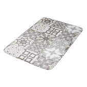 ニュートラル、ベージュ、グレー、モロッコタイル バスマット (アングル)