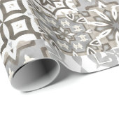 ニュートラル、ベージュ、グレー、モロッコタイル ラッピングペーパー (ロールコーナー)