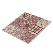 ニュートラル、ベージュ、赤、ピンク、モロッコタイル タイル (側面)