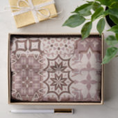 ニュートラル、ベージュ、赤、ピンク、モロッコタイル 薄葉紙 (ギフト)