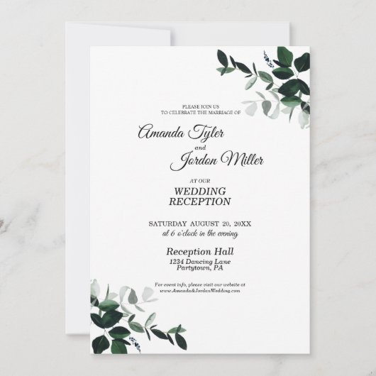 ニュートラル ボタニカル ウェディング レセプション 招待状 (正面)
