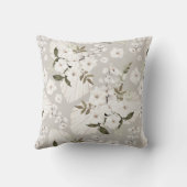 ニュートラル ボーホー フラワー サラサラ枕 白い花 クッション (裏面)
