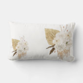 ニュートラル ボーホー フラワー サラシ枕 | ランバークッション (裏面)