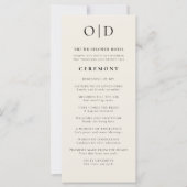 ニュートラル ミニマル タイポグラフィ ウェディング プログラム (正面)