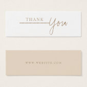 ニュートラル モダン ベージュ ビジネス サンクス カード (正面&裏面)