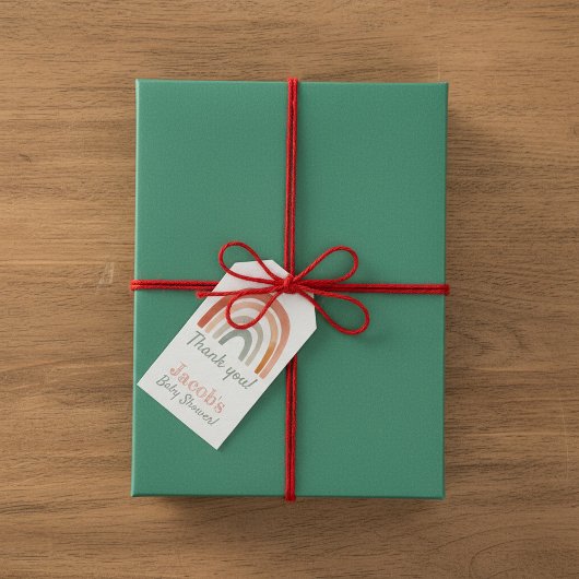 ニュートラル レインボー サンキュー ベイビー シャワー ギフトタグ