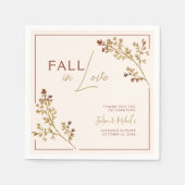 ニュートラル 秋の恋 落葉 ウェディングシャワー スタンダードカクテルナプキン (正面)