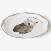 ニュートラルbearly待機テディベア赤ちゃんシャワー ペーパープレート (アングル)