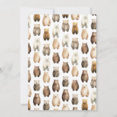 ニュートラルbearly待機テディベア赤ちゃんシャワー 招待状 (裏面)