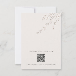 ニュートラルBeige結婚のQrコード格納装置カード 招待状